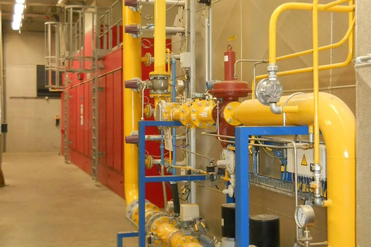 industral piping with pumps and valves